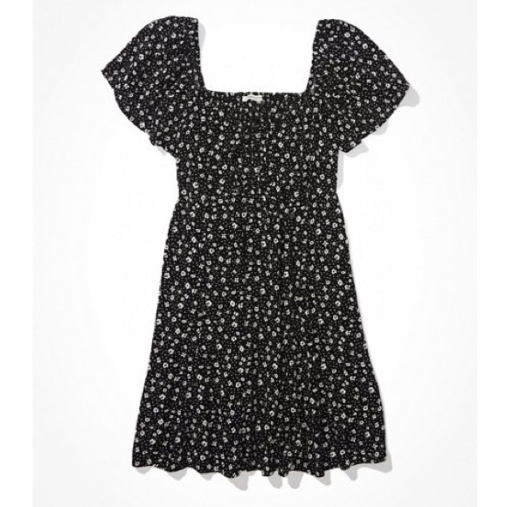 AE ruched flutter-sleeve mini dress